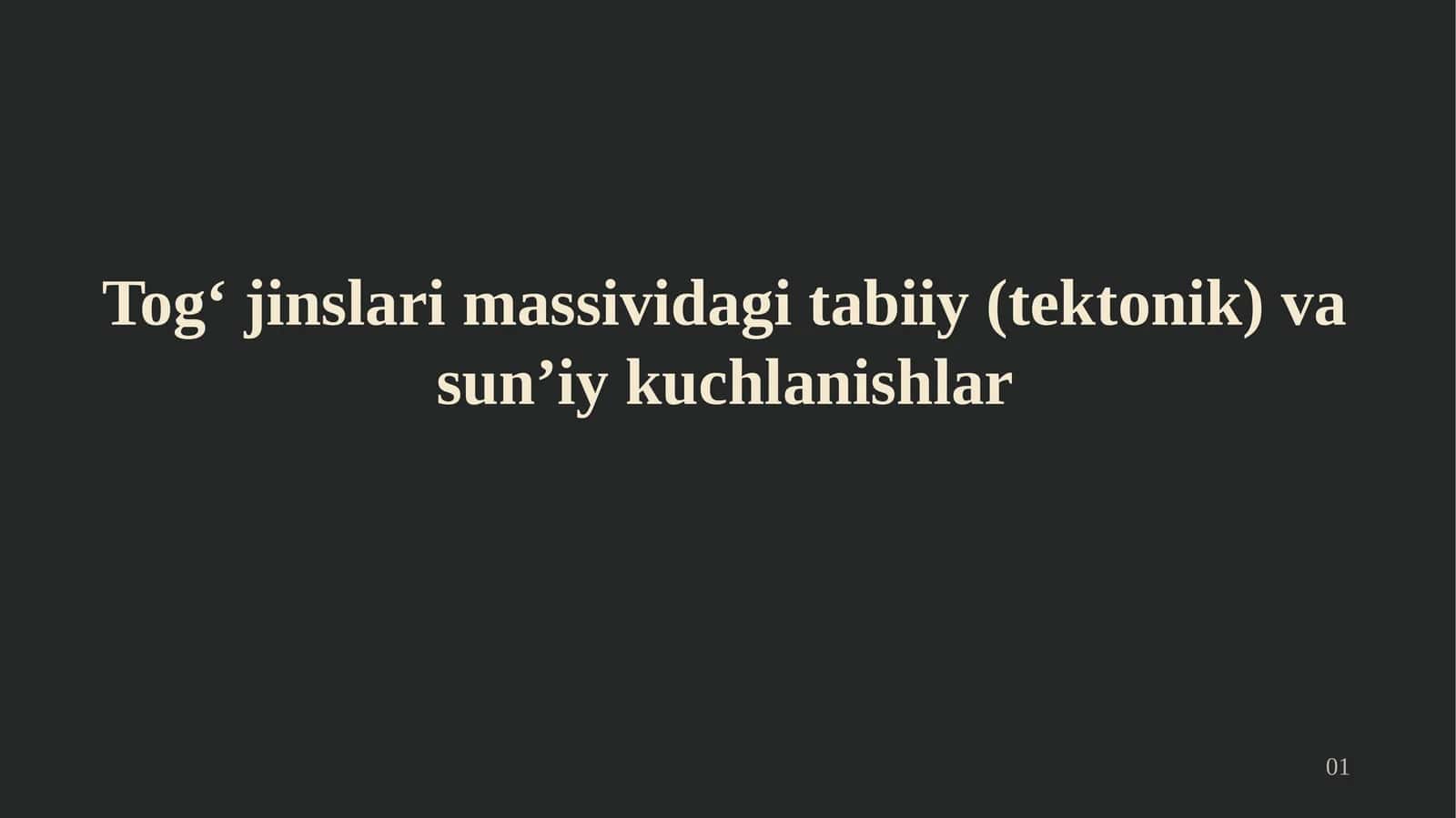 Tog‘jinslarimassividagitabiiy(tektonik)vasun’iykuchlanishlar 1