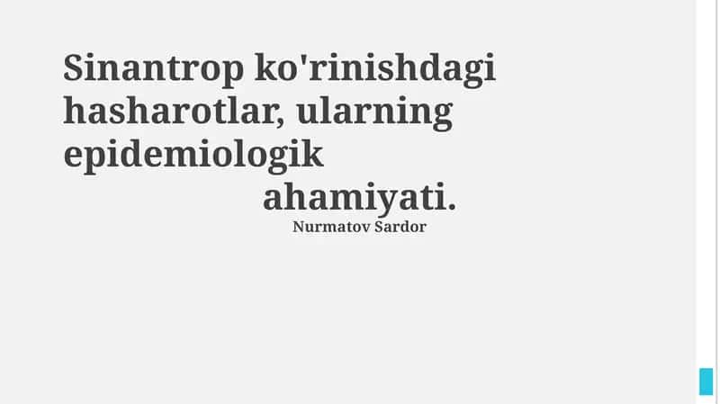 Sinantropik Hashamatlarning Kasallik Tarqalishidagi Roli 1