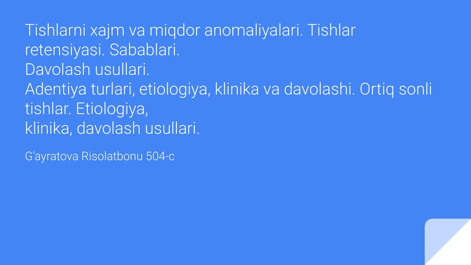 Tishlarni xajm va miqdor anomaliyalari 1