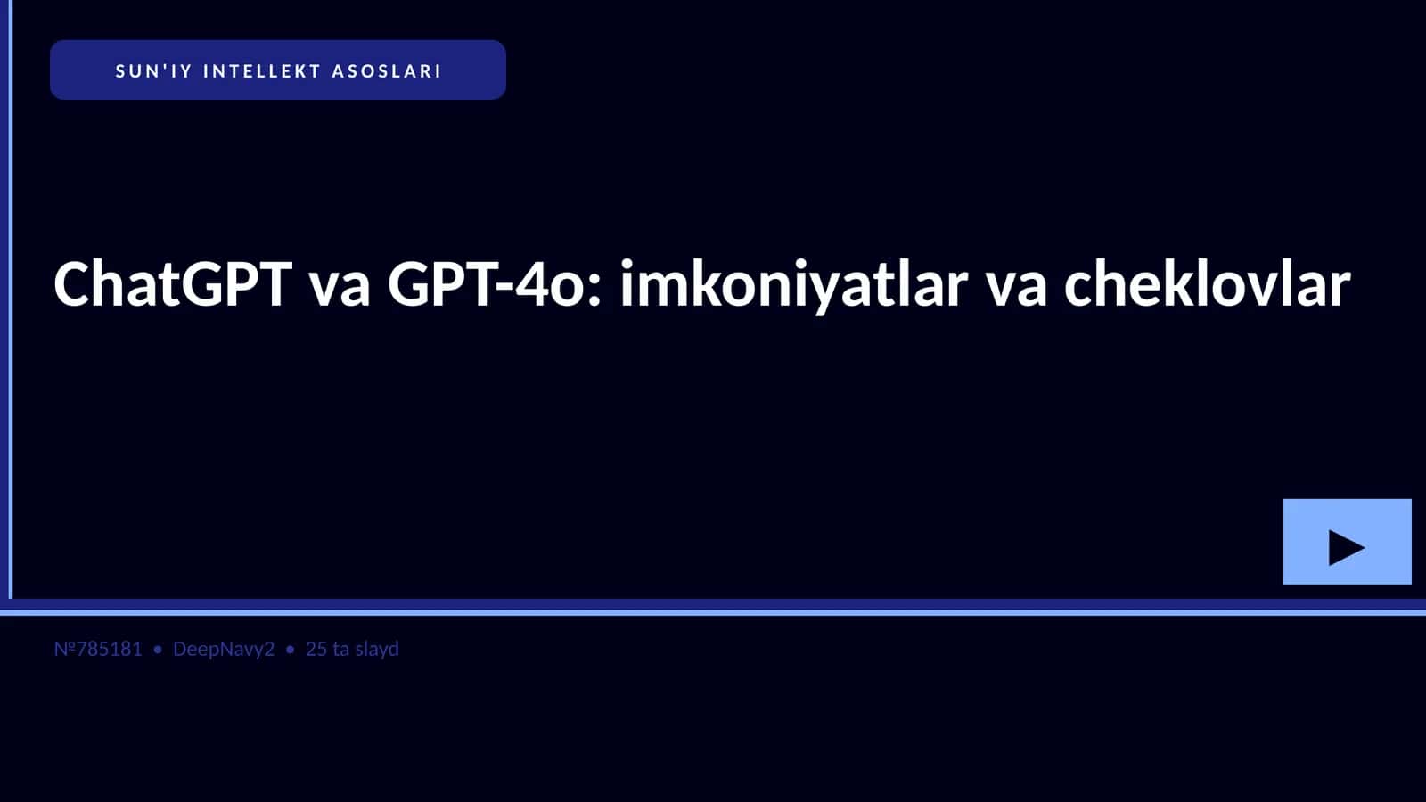 SUN'IY INTELLEKT ASOSLARI 1