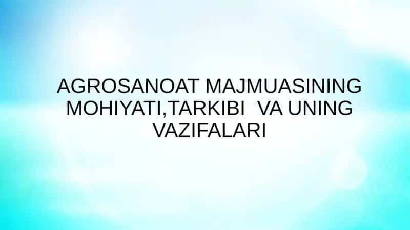 Agrosanoat majmuasi 1