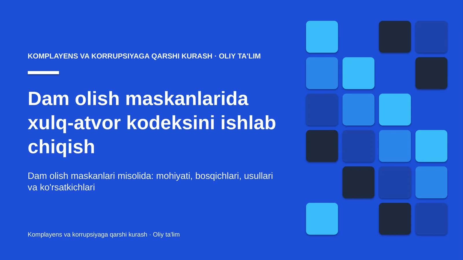 Dam olish maskanlari misolida: mohiyati, bosqichlari, usullari va ko'rsatkichlari 1