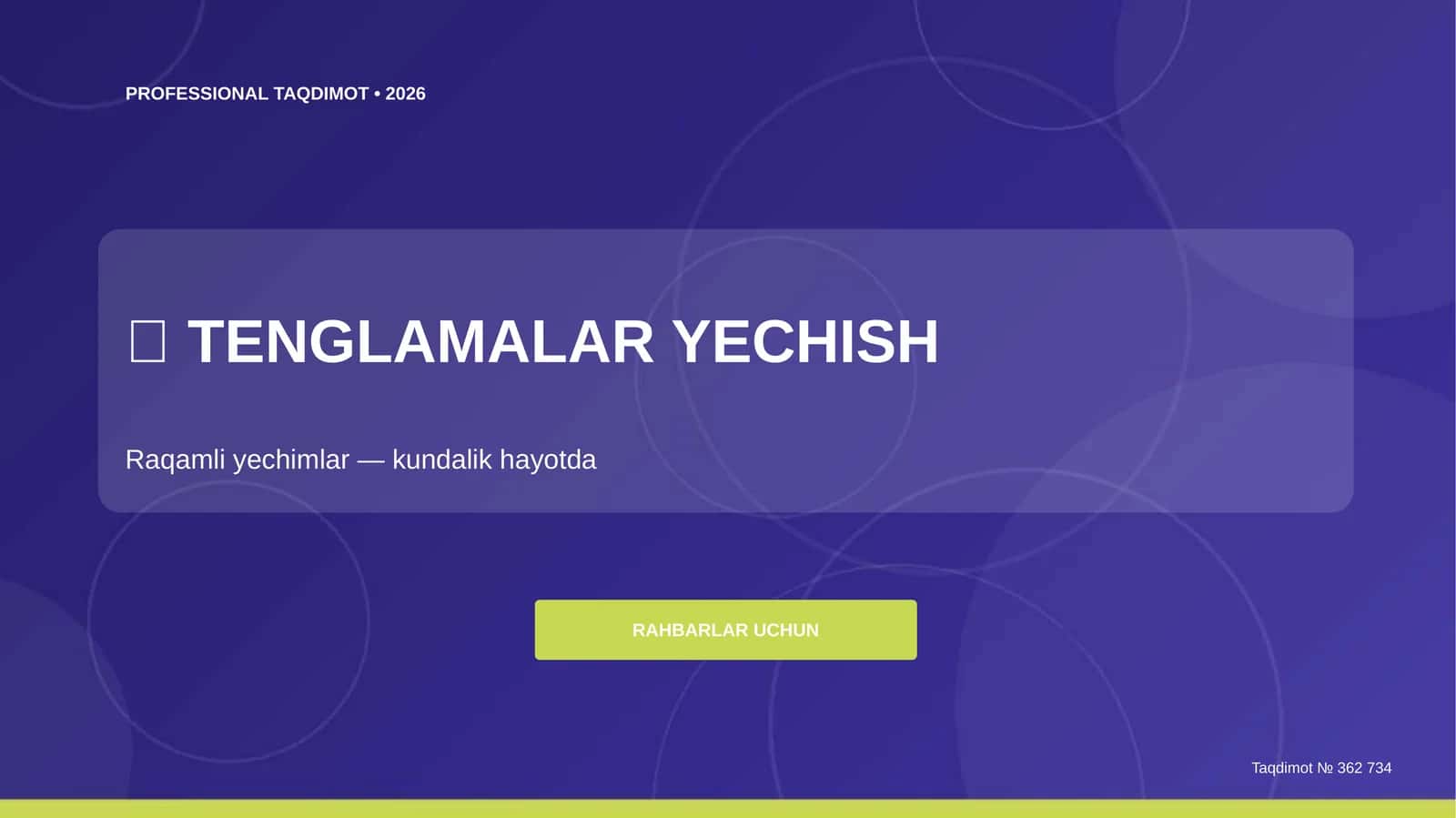 RAHBARLAR UCHUN TAQDIMOT • 2026 1