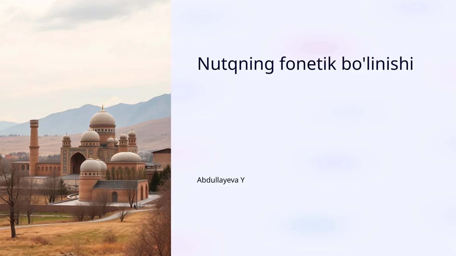 Nutqning fonetik bo'linishi 1