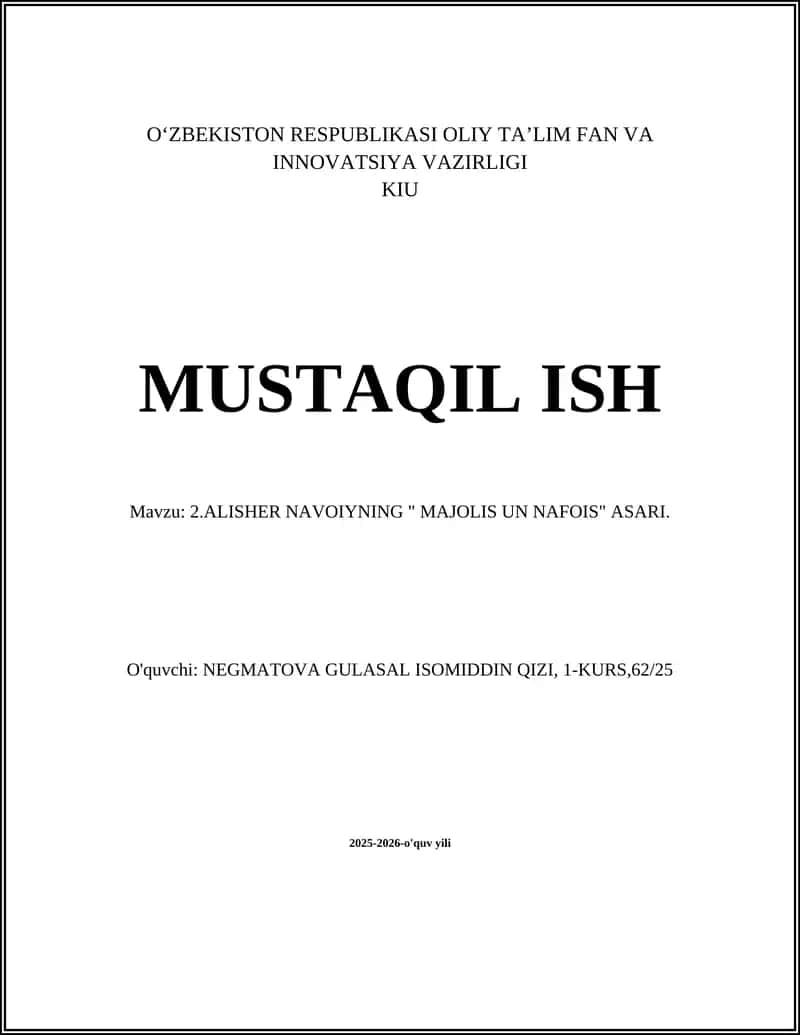 "Majolis un-Nafois" asari 1
