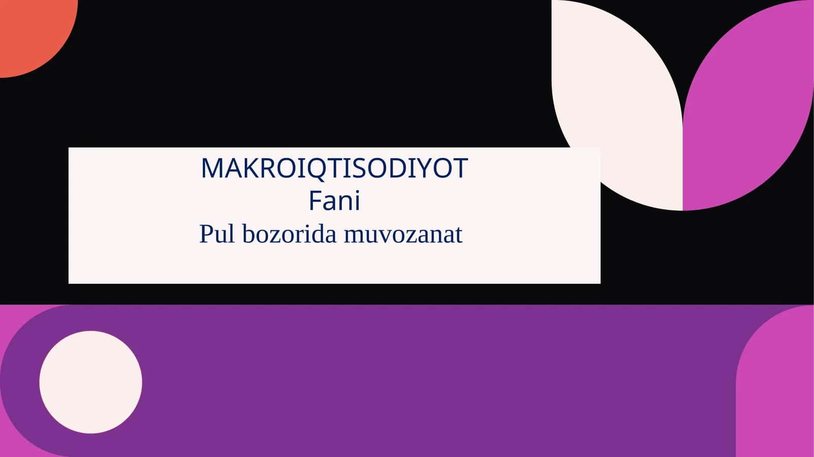 Pul bozorida muvozanat 1