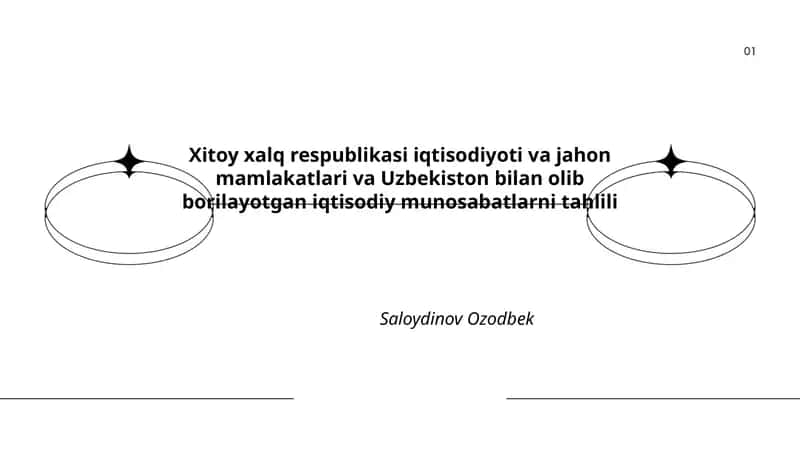 Xitoy xalq respublikasi iqtisodiyoti va jahon mamlakatlari va Uzbekiston bilan olib borilayotgan iqtisodiy munosabatlarni tahlili 1