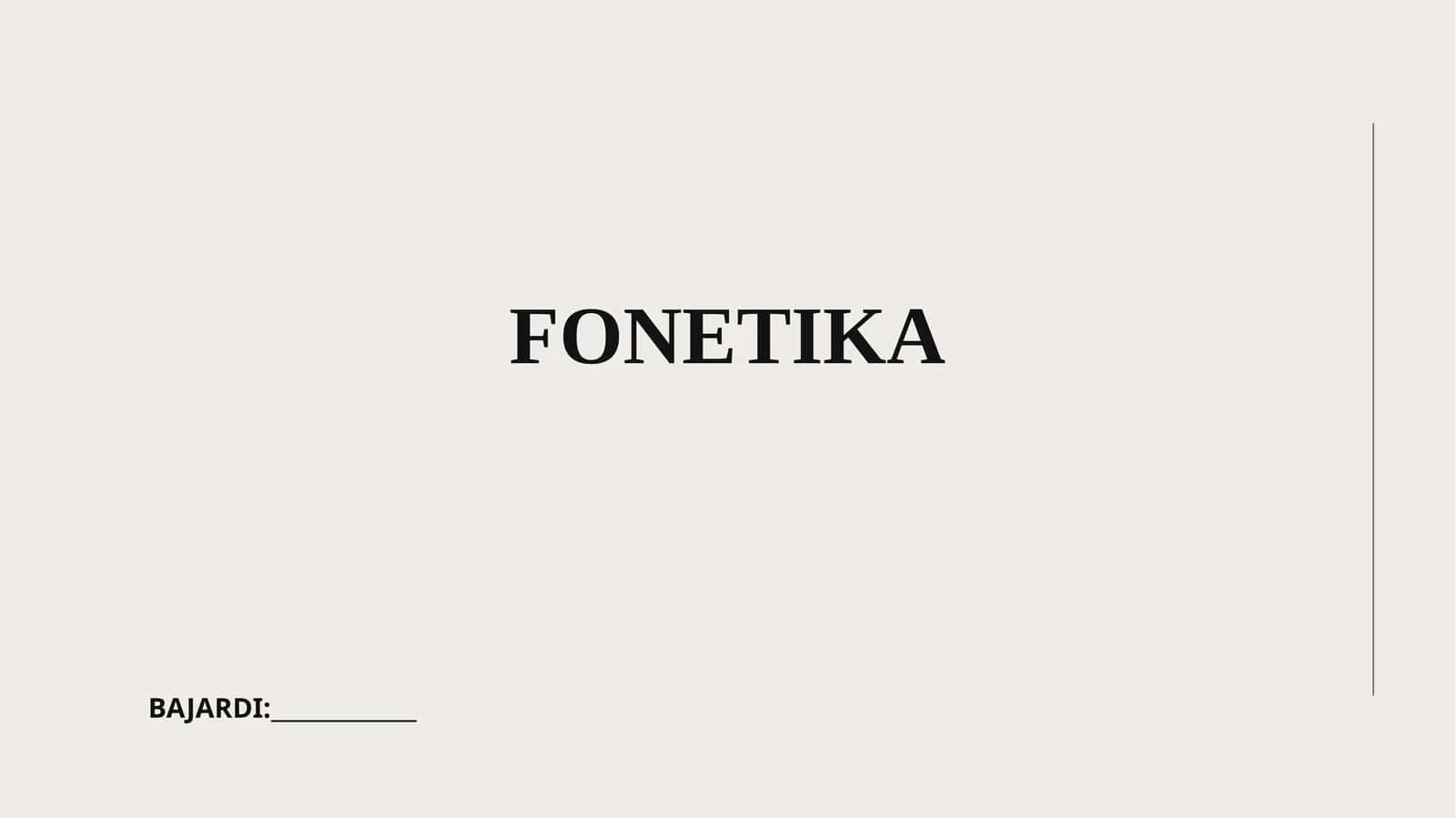 FONETIKA 1