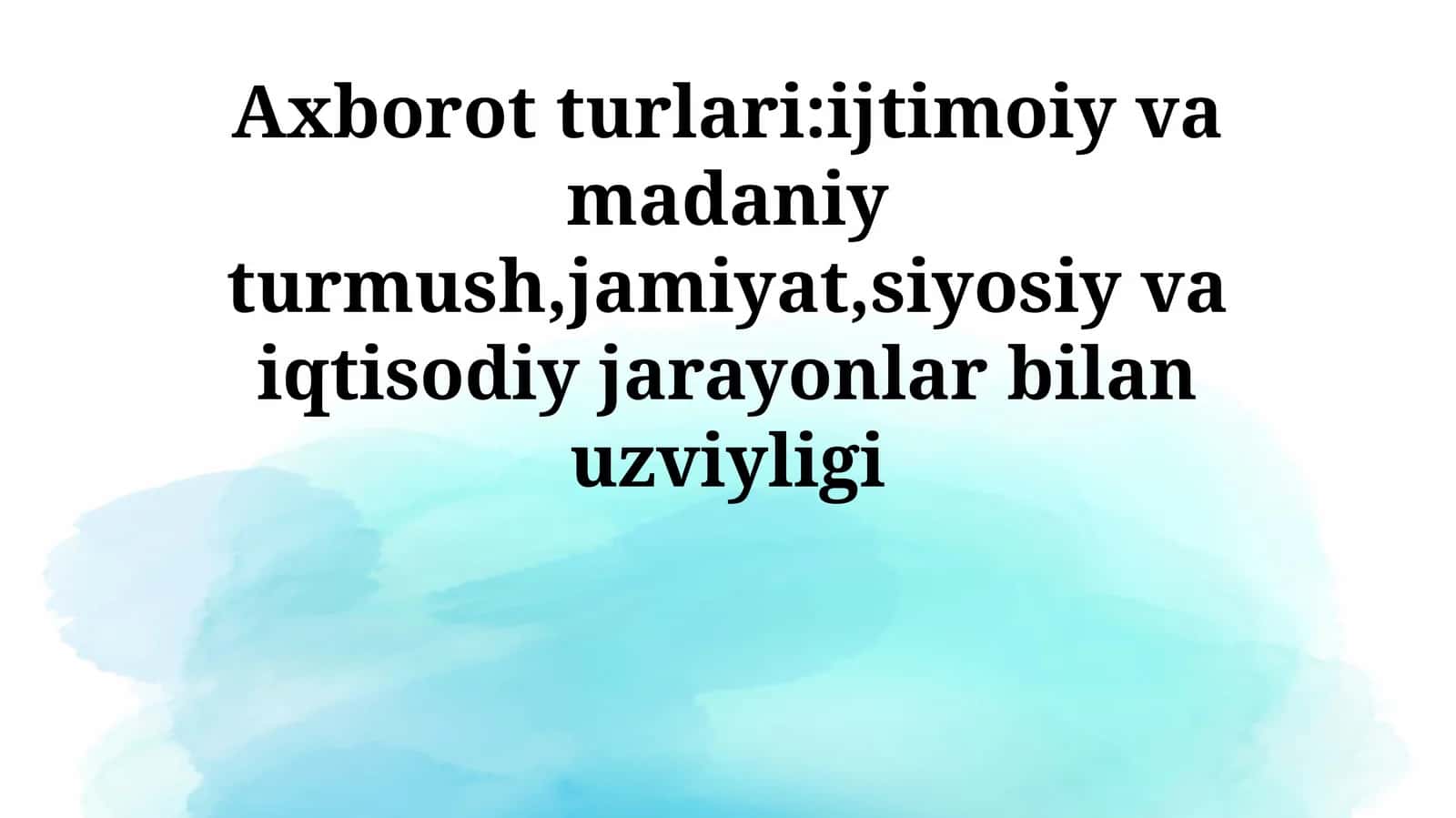 Iqtisodiy Jarayonlar To'g'risidagi Axborot 1