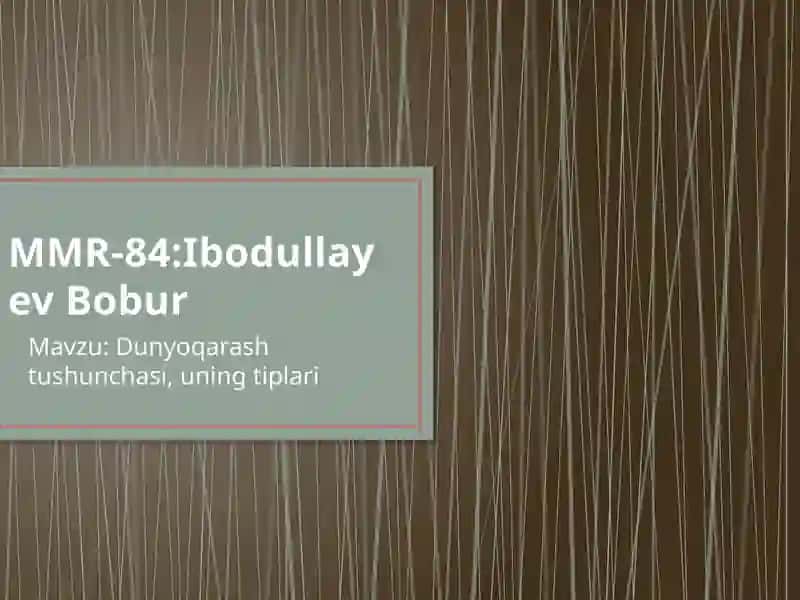 Dunyoqarashtushunchasi