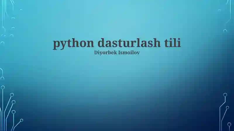 Python dasturlash tili