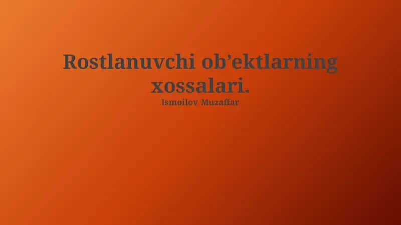 Jismning Aylanish Stabilligi 1