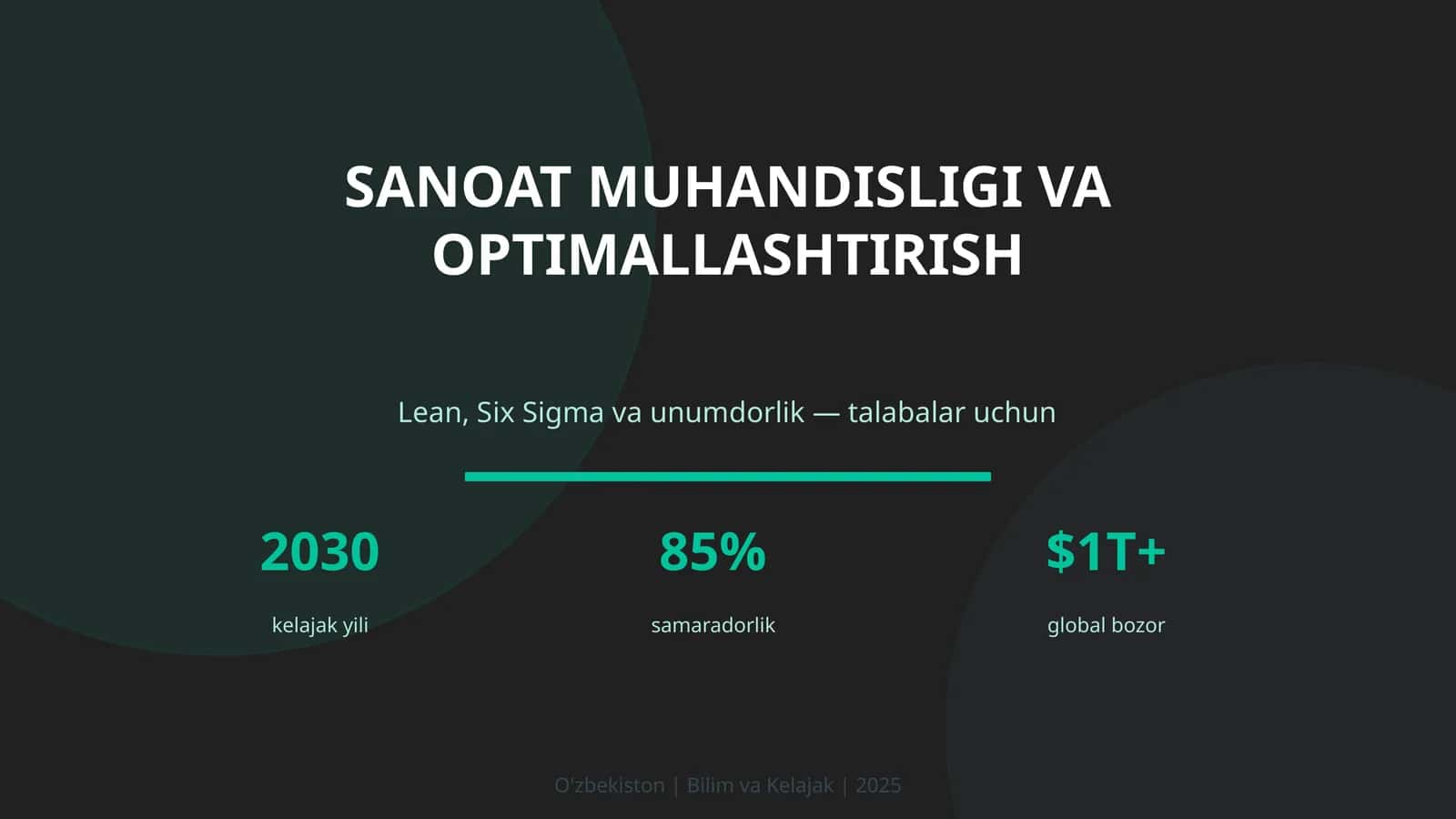SANOAT MUHANDISLIGI VA OPTIMALLASHTIRISH 1