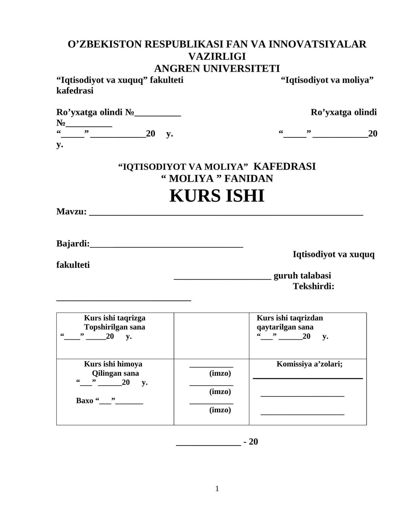 KURS ISHI 1