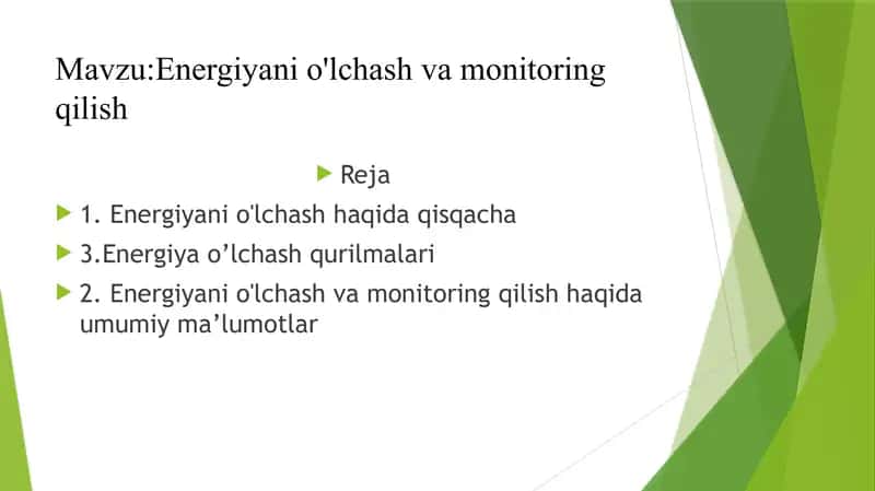 Energiyanio'lchashva monitoringqilish 1