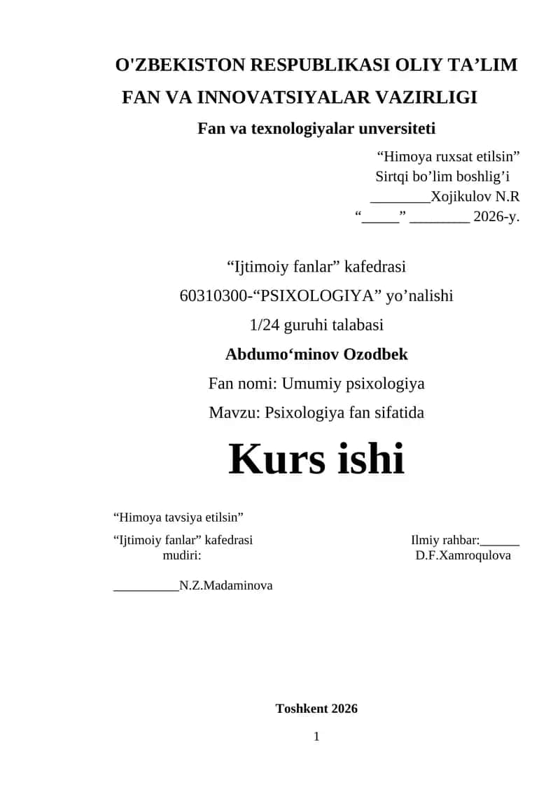 Umumiy psixologiya 1