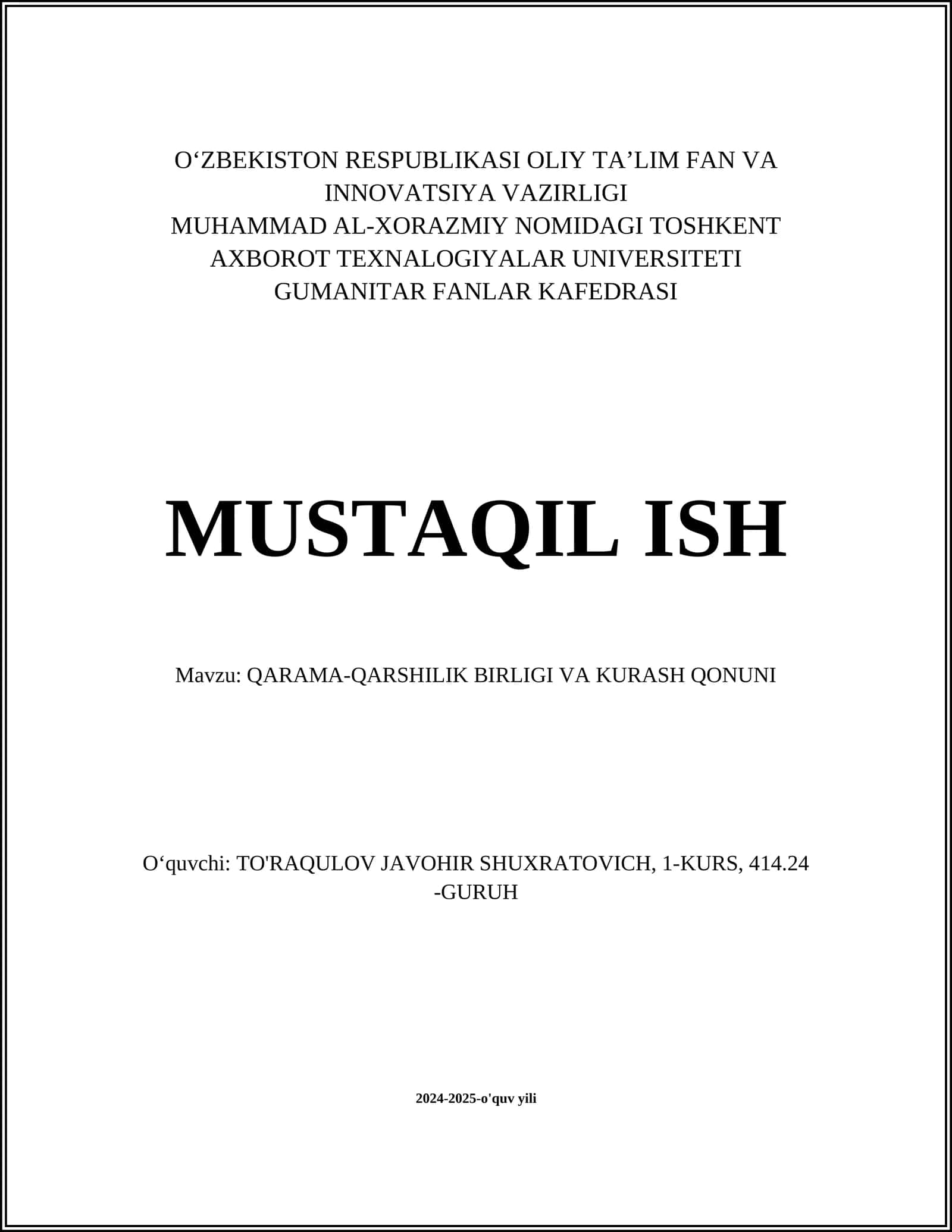 Qarama-qarshilik birligi va kurash qonunining asosiy tamoyillari 1
