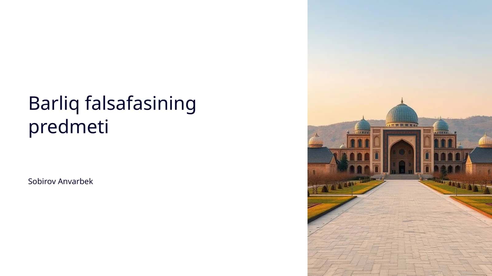 Barliq falsafasining predmeti 1