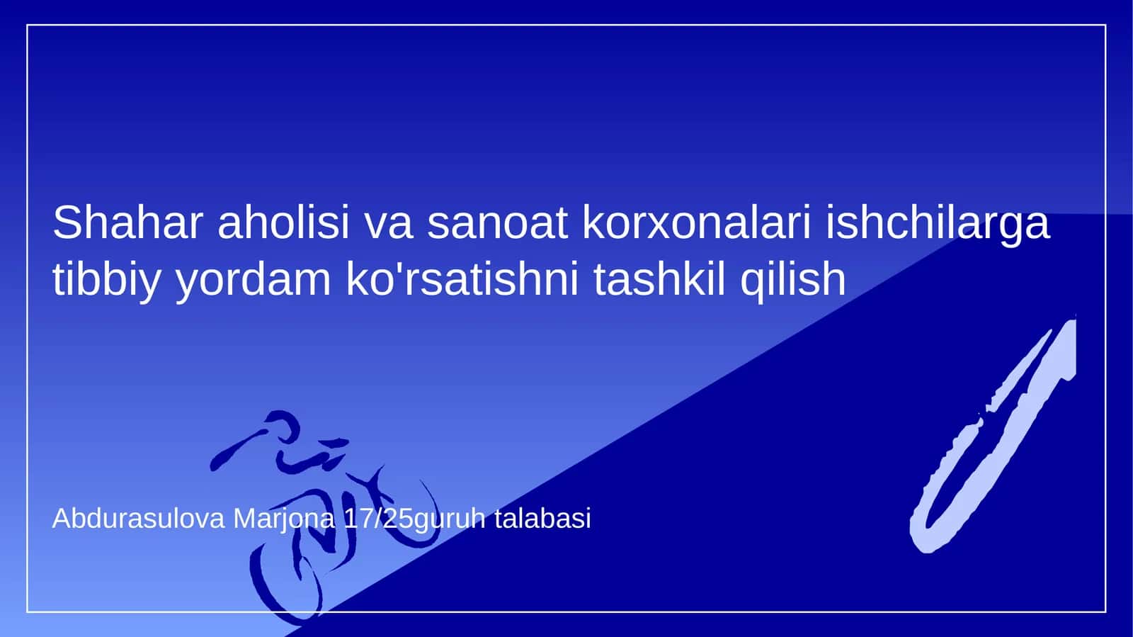Shahar Aholisiga Tibbiy Yordam 1