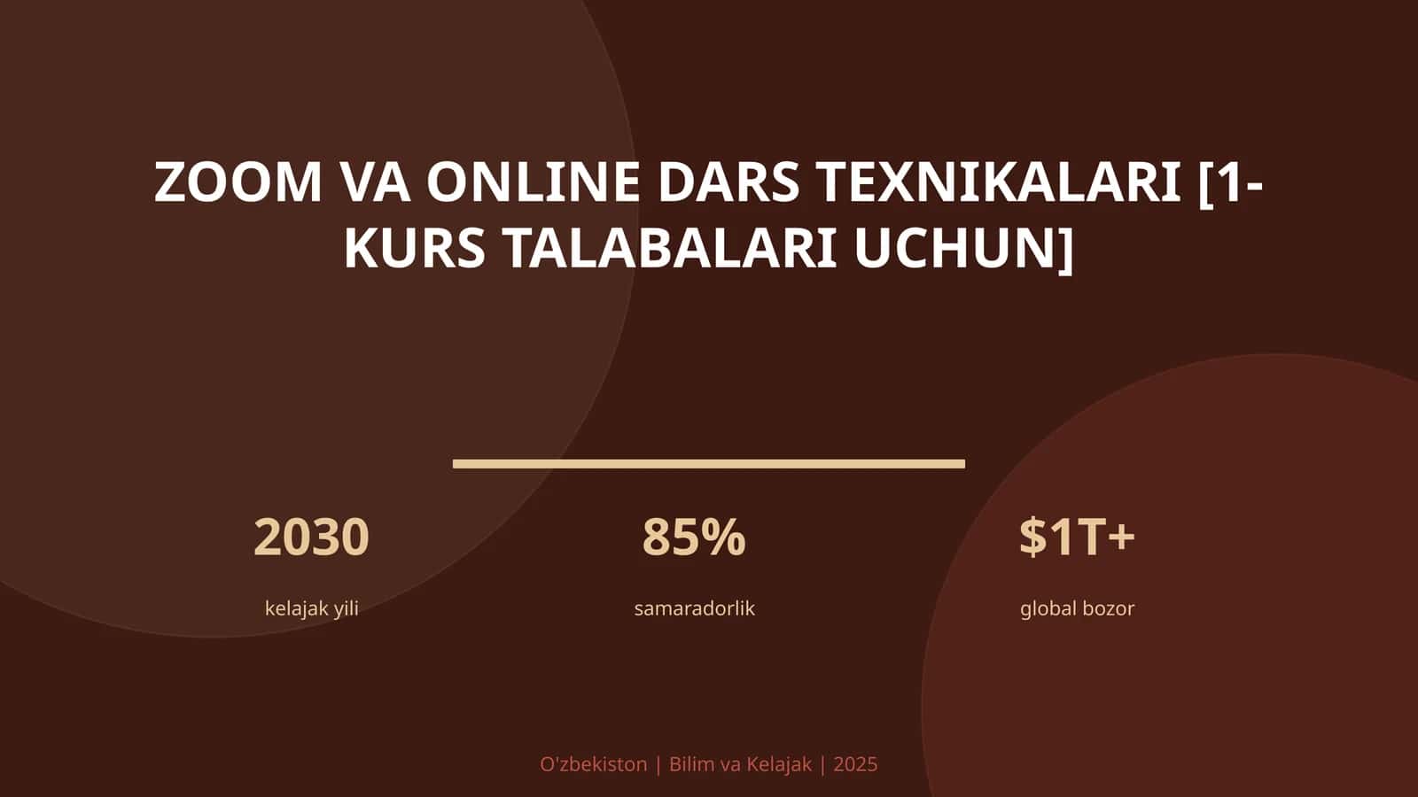 Zoom va online dars texnikalari [1-kurs talabalari uchun] 1