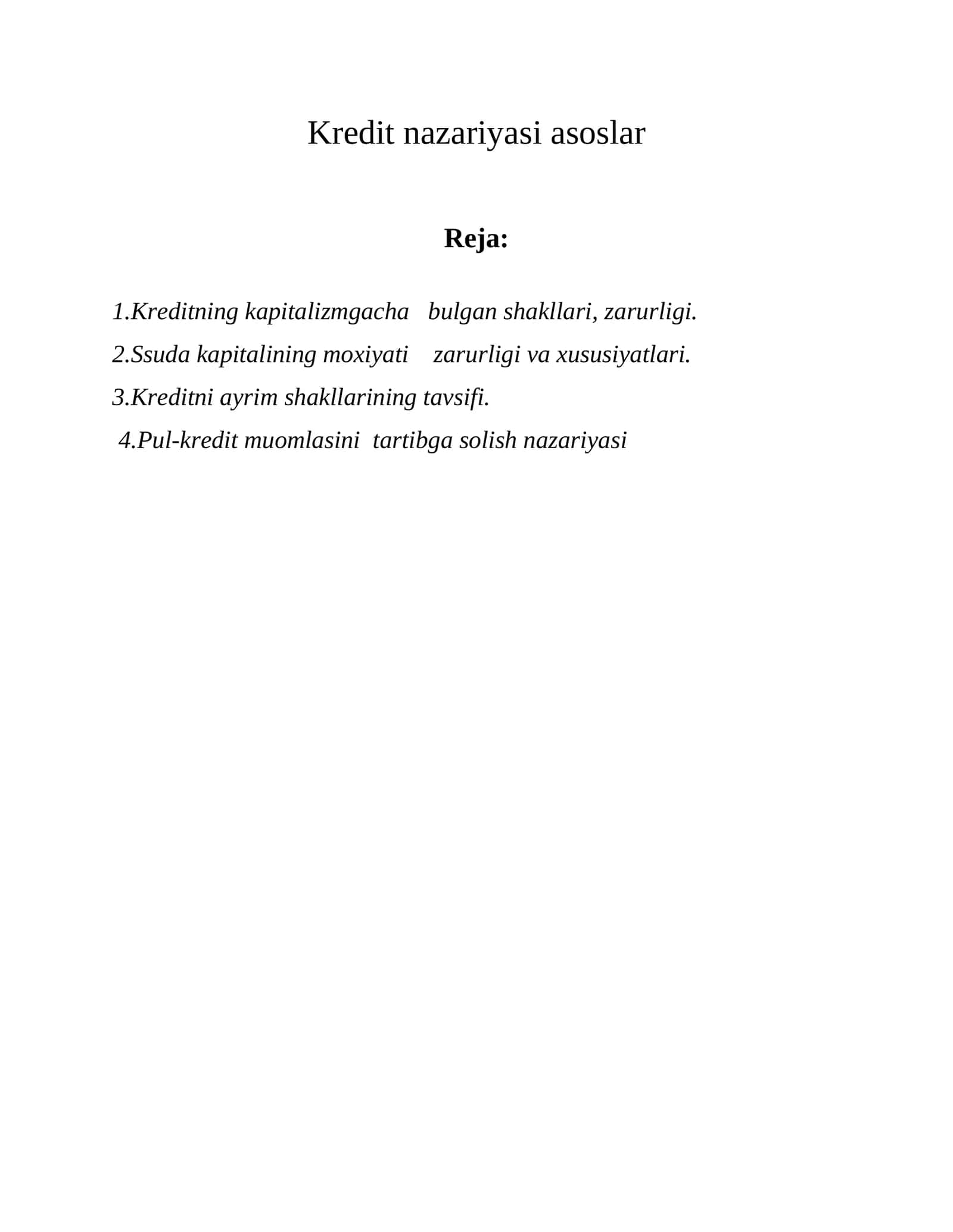 Kredit nazariyasi asoslar 1