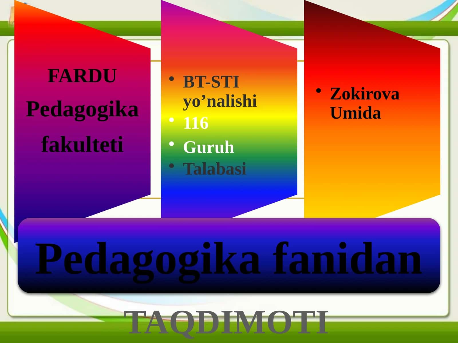 O’QUVCHILARNI YUKSAK MA’NAVIY, AHLOQIY TARBIYALASH 1