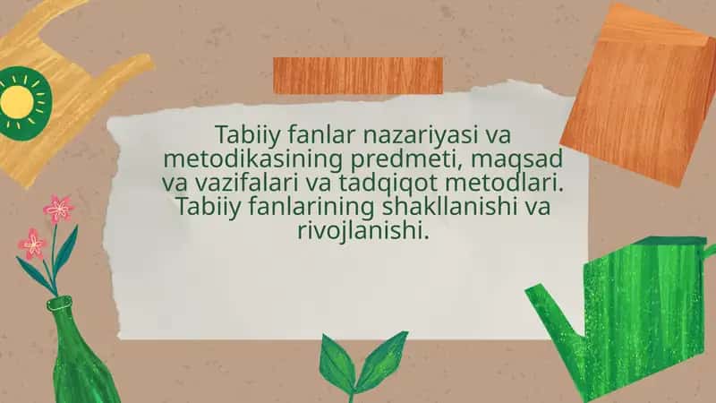 Tabiiy fanlar nazariyasi va metodikasi 1