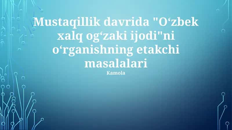 "Folklor tadqiqotlari" 1