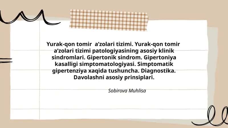Yurak-qon tomir a’zolari tizimi 1
