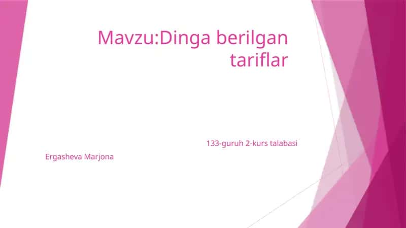 Dingaberilgantariflar 1