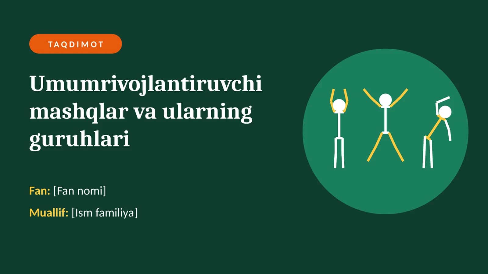 Umumrivojlantiruvchi mashqlar va ularning guruhlari 1