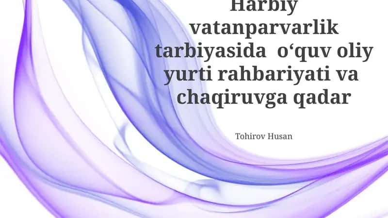 Harbiy vatanparvarlik tarbiyasida oʻquv oliy yurti rahbariyati va chaqiruvga qadar 1