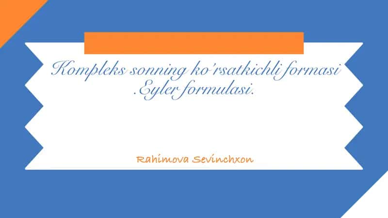Euler formulasi 1