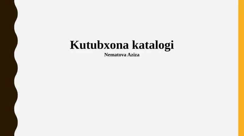 Kutubxona katalogi 1