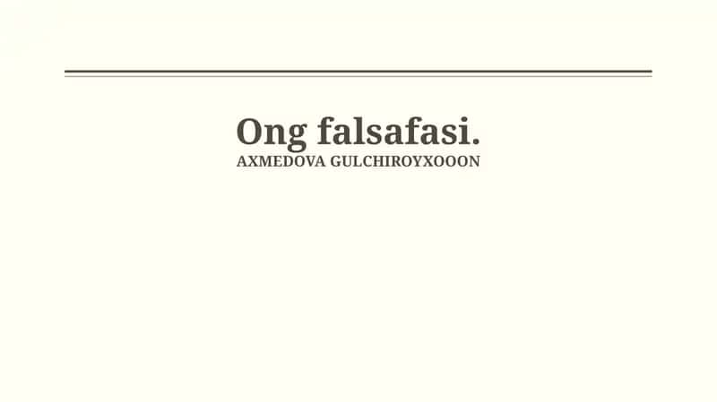 Ong falsafasi 1