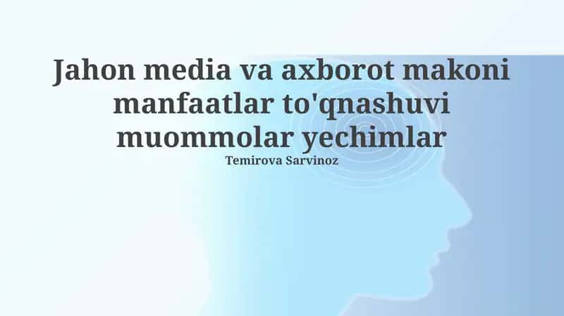 Manfaatlar to'qnashuvi muommolar yechimlar 1
