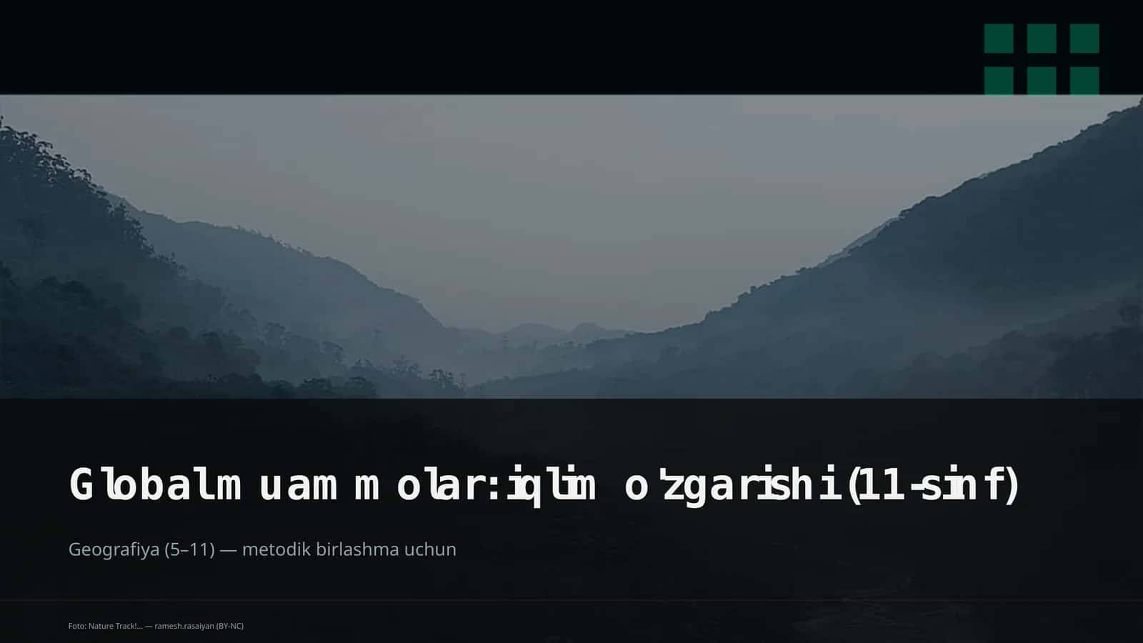 Global muammolar: iqlim o'zgarishi (11-sinf) 1