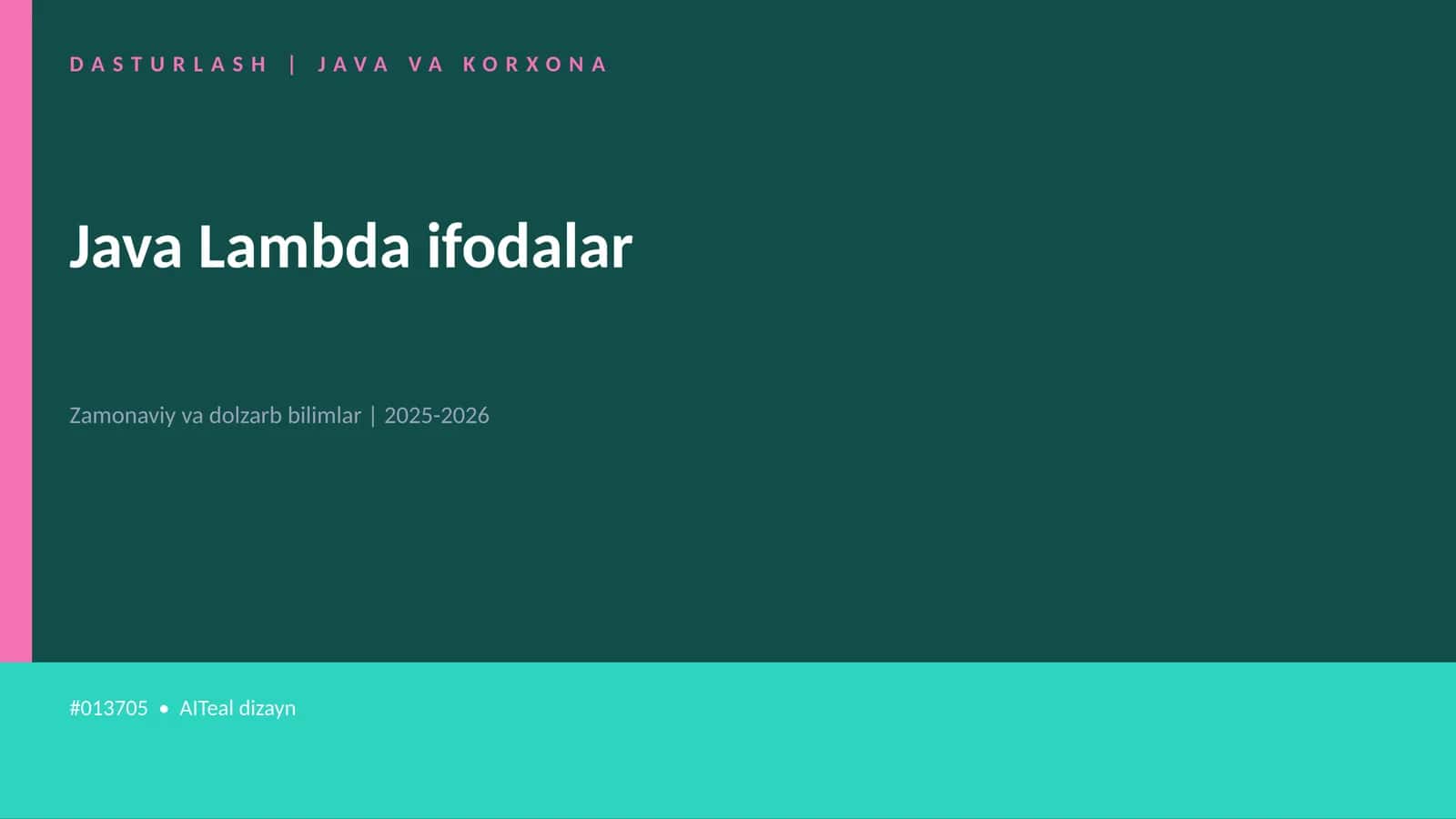 Java Lambda ifodalar 1