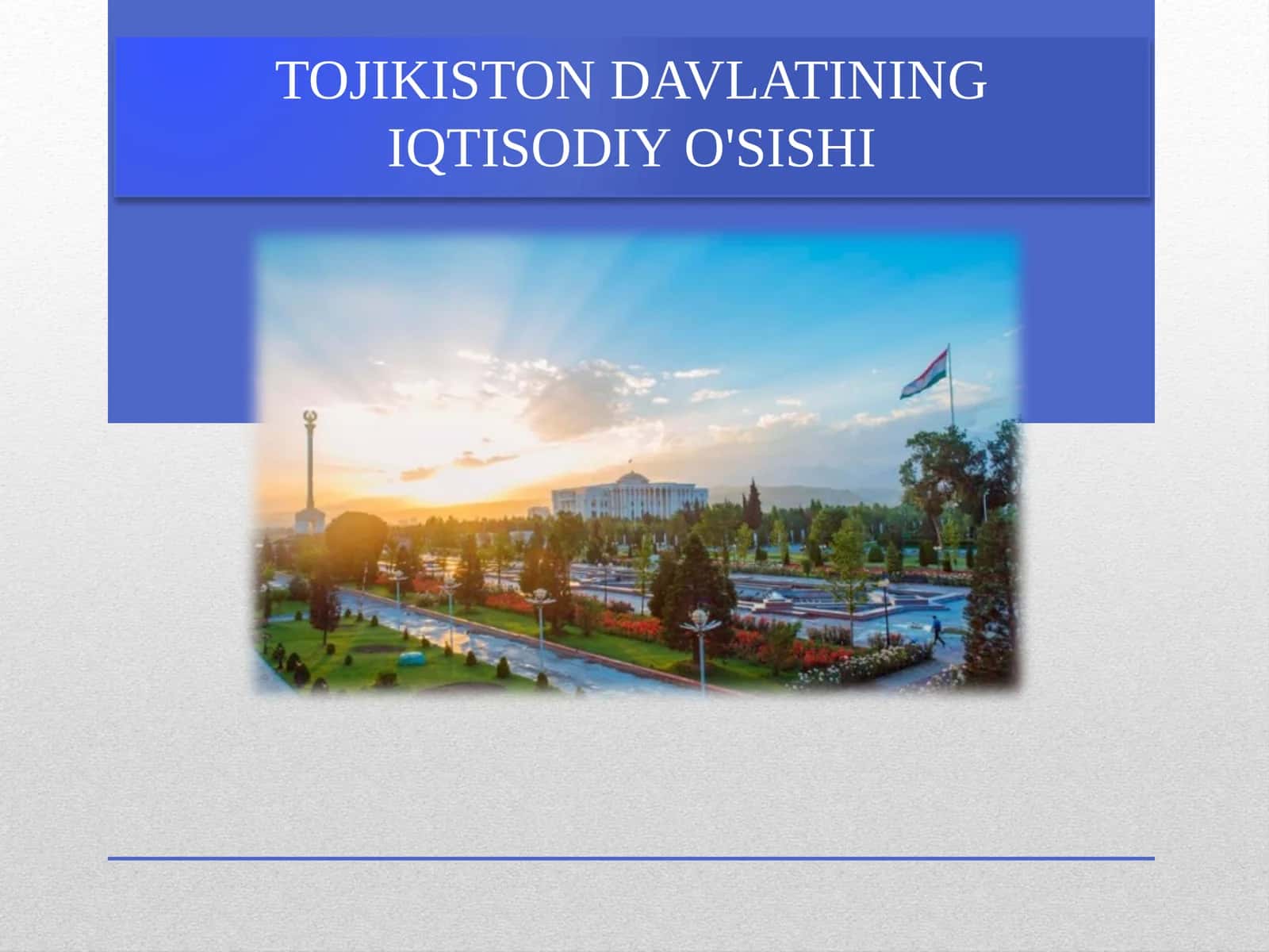Tojikiston Davlatining Iqtisodiy O'Sishi 1