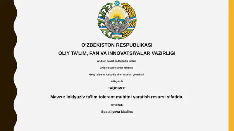 Inklyuziv ta'lim tolerant muhitni yaratish resursi sifatida 1