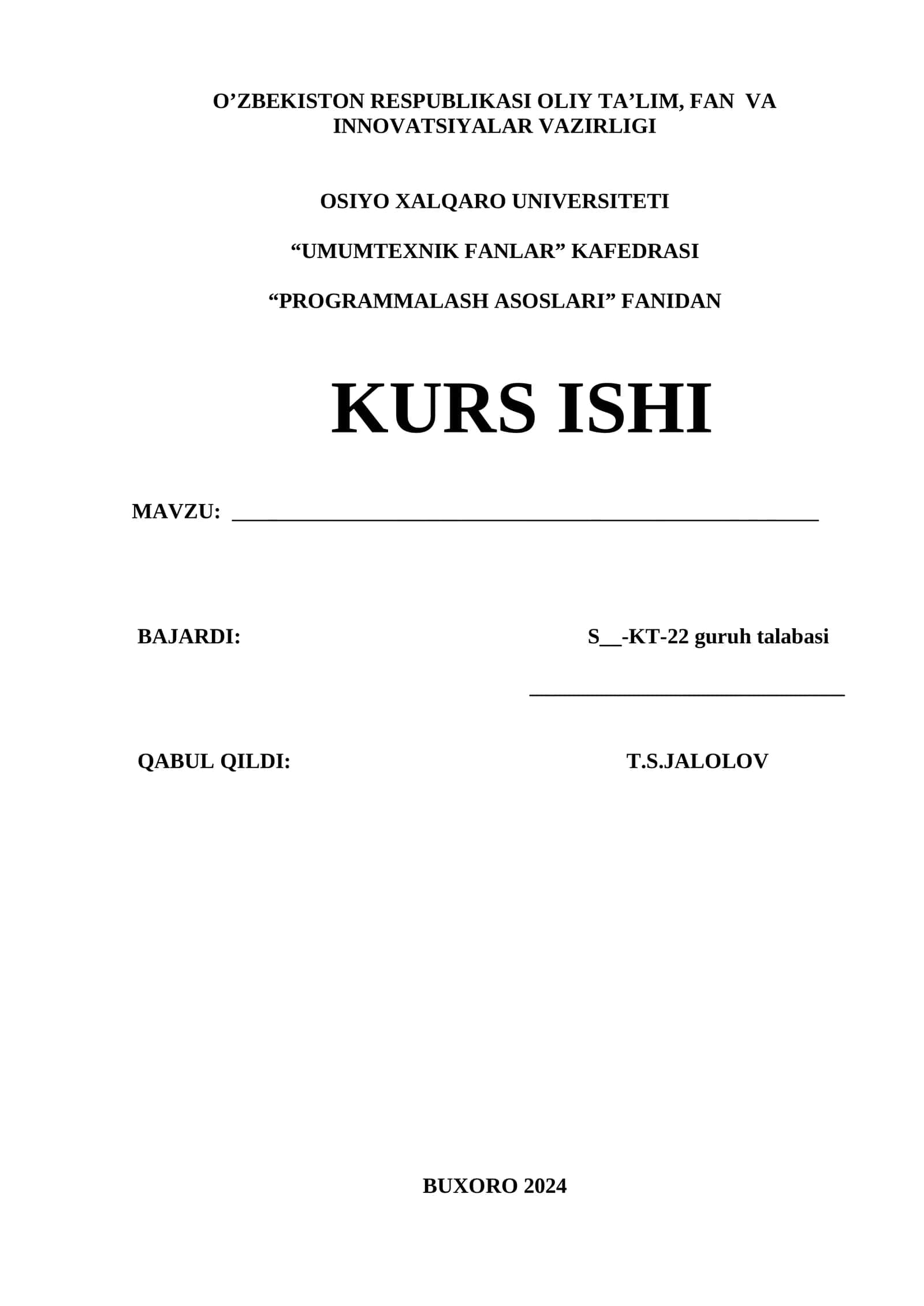 Dasturlash asoslari 1