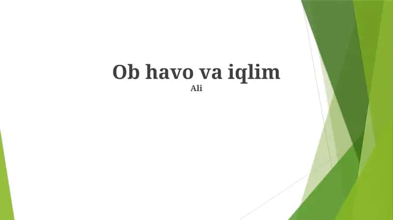 Ob havo va iqlim 1