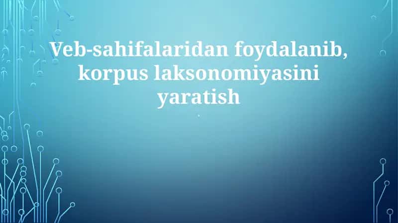 Korpus laksonomiyasi 1