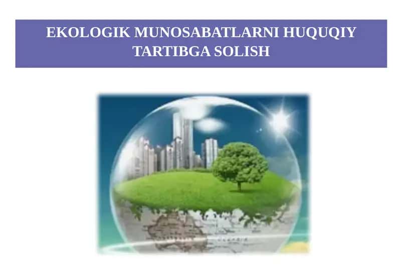 Ekologik munosabatlar va huquqiy tartibga solish 1