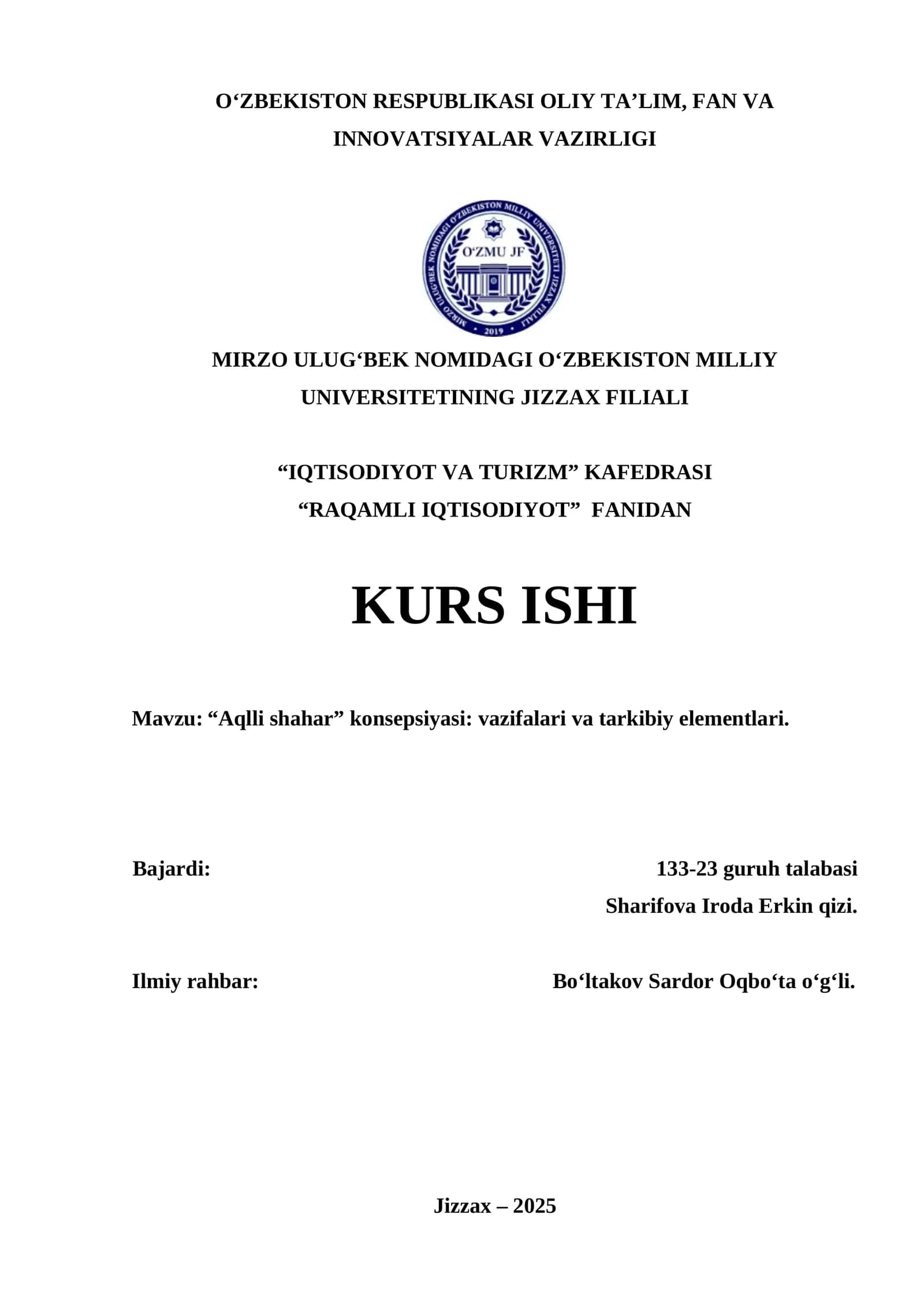 Aqlli shahar konsepsiyasi: vazifalari va tarkibiy elementlari 1