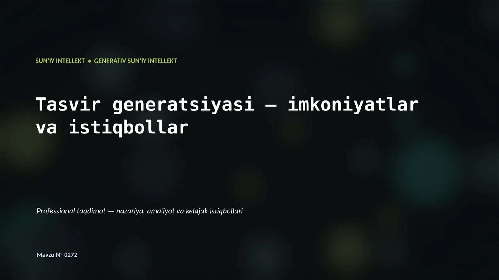 Generativ SUN'IY INTELLEKT 1