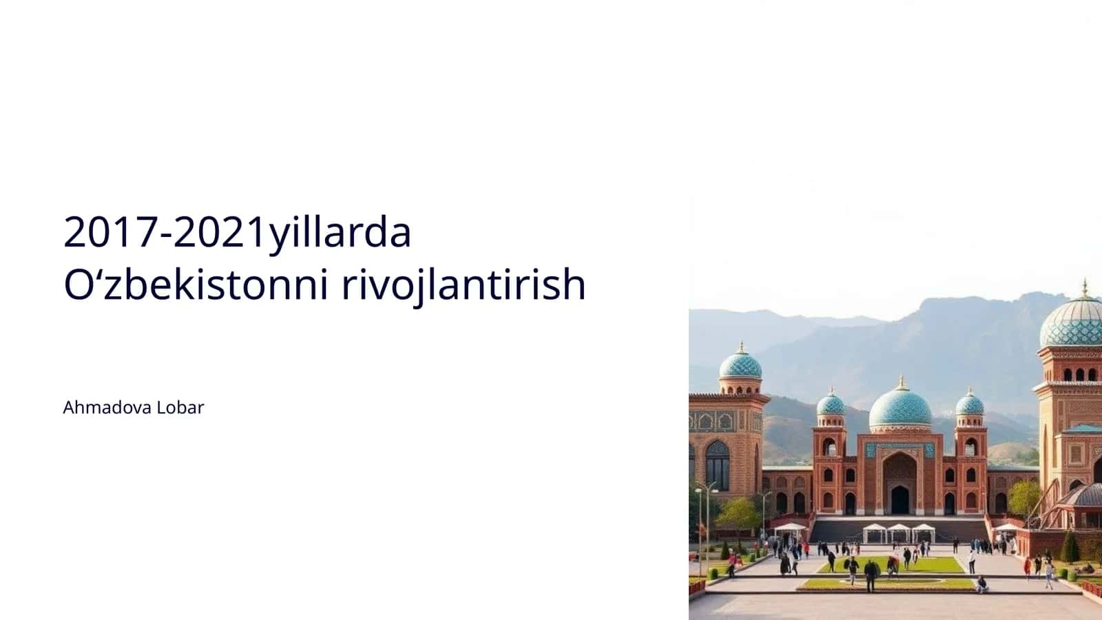 O'zbekistonni rivojlantirish 1