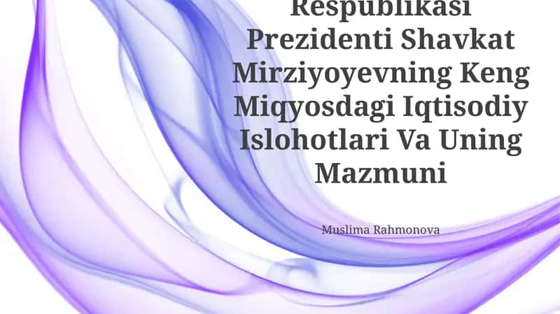 Iqtisodiy Islohotlari 1