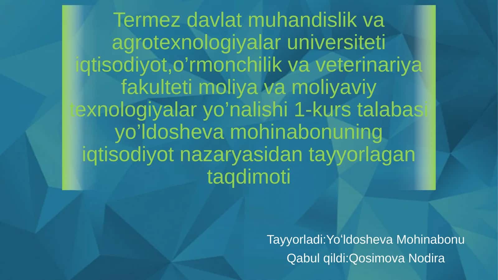 Iqtisodiy muvozanat, uni ta’minlash shartsharoitlari va aniqlash usullari 1