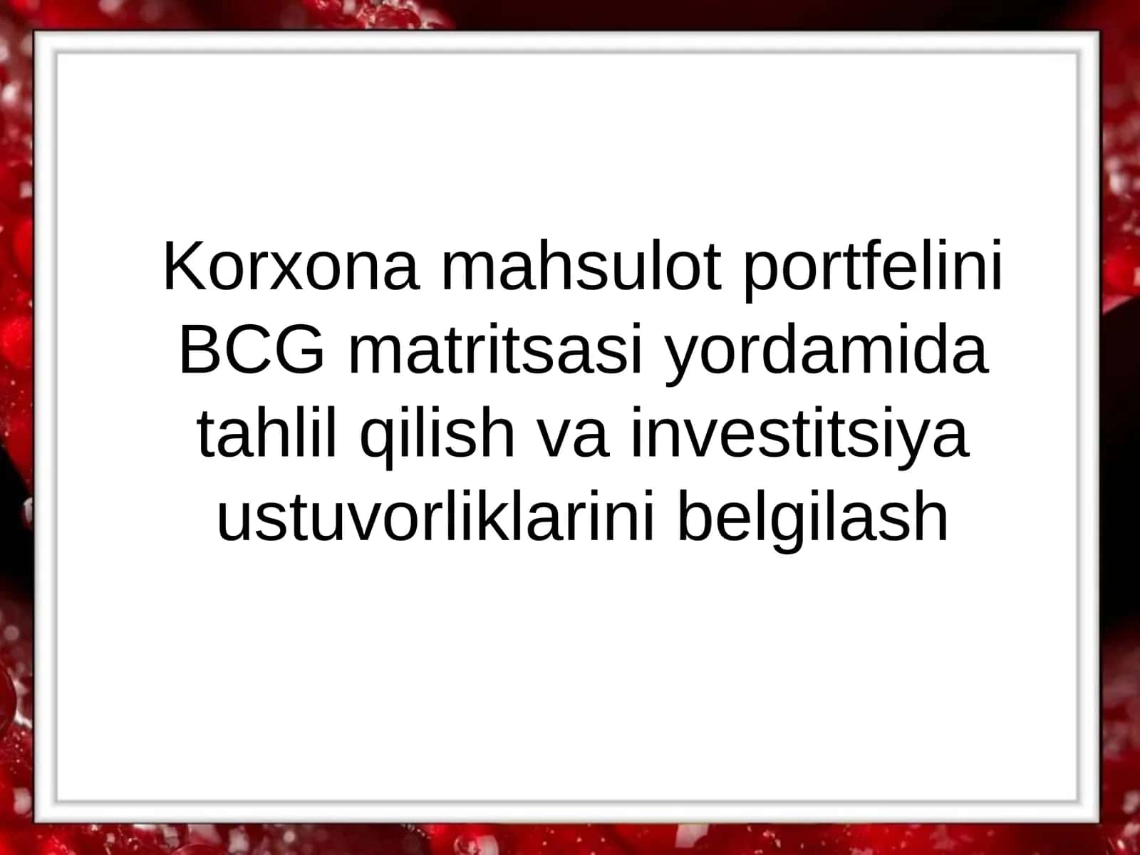 Sifat ko‘rsatkichlari kattaligini aniqlash usullari 1